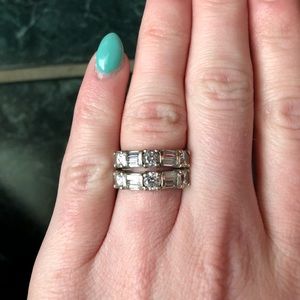 14K White Gold Half Eternity Band Set